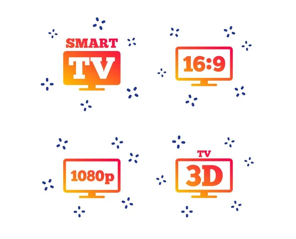 Ikonen för smart TV-läge. 3D-TV-symbol. Vektor — Stock vektor