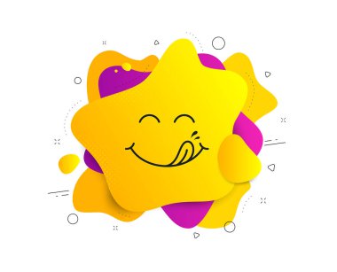 Lezzetli yüzü ile geometrik sıvı şekli. Smile sıvı vektör 