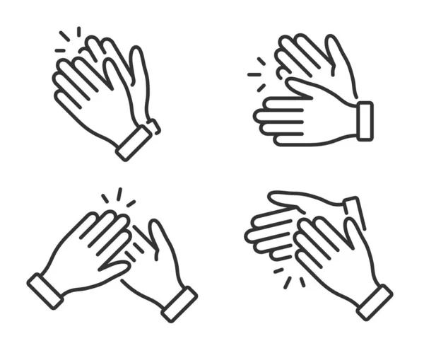 Ikona tleskání rukou. Potlesk. Symbol ve stylu osnovy Švec — Stockový vektor