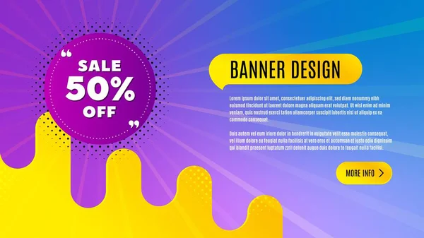 Sale 50% off badge. Discount banner shape. Vector — Stock Vector