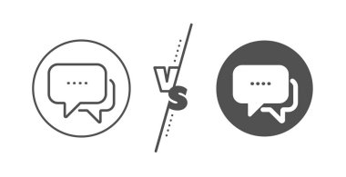 İleti satırı simgesi. Sohbet yorum işareti. Konuşma balonu. Vektör