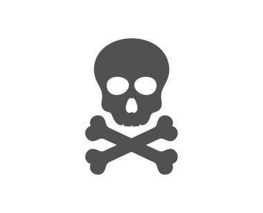 Kimyasal tehlike simgesi. Laboratuvar toksik işareti. Ölüm kafatası. Vektör