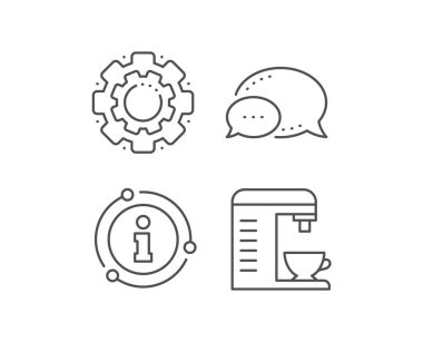 Kahve makinesi çizgi simgesi. Sıcak içecek işareti. Vektör