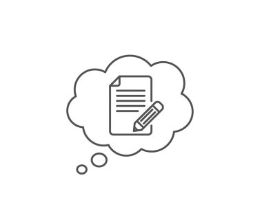 Geri bildirim satırı simgesi. Kalem işareti ile sayfa. Vektör