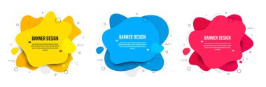 Abstract vector banners. Geometric liquid forms. Template bagdes. Modern design. Various colors modern vector clipart