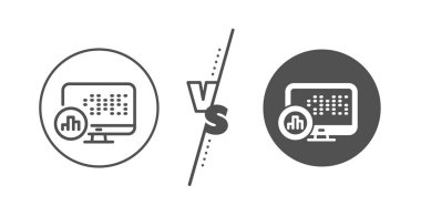 Rapor istatistikleri satır simgesi. Sütun grafik işareti. Vektör