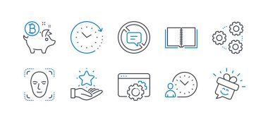 Konuşmayı Durdur, Gears, Face algılama gibi teknoloji simgeleri kümesi. Vektör