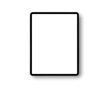 12,9 inç ekrana sahip aygıt ipad pro. Gölgeli şablon çerçevesi. Tablet pc, mobil cihaz. Vektör çizimi