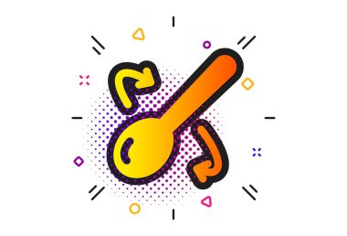 Pişirme kaşığı simgesi. Çatal bıçak takımı işareti. Yemek karışımı. Vektör