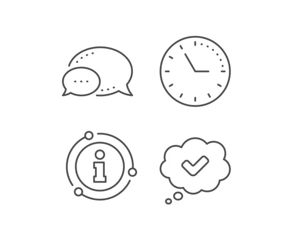 Check mark line icon. Approved comic sign. Speech bubble chat. Vector — Stock Vector