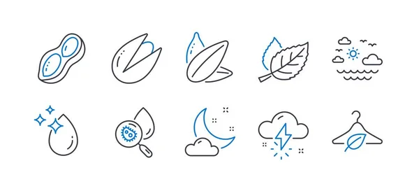Natursymbole wie Wassertropfen, Wasseranalyse, Gewitterwetter. Vektor — Stockvektor