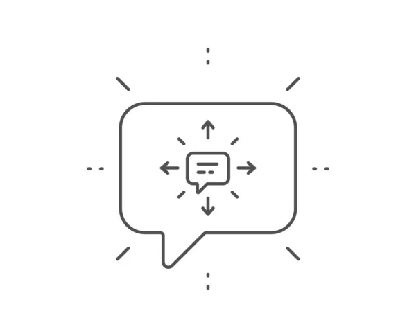 Icona della linea di conversazione. Messaggi di chat o SMS. Vettore — Vettoriale Stock