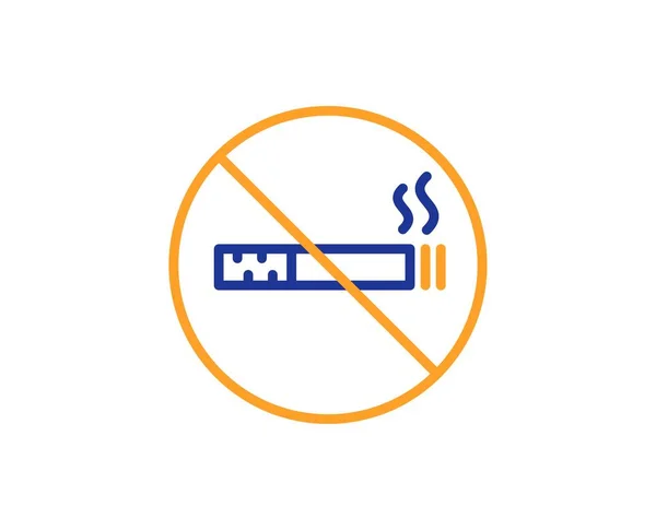 Geen rook lijn icoon. Stop het rook teken. Hotel service. Vector — Stockvector