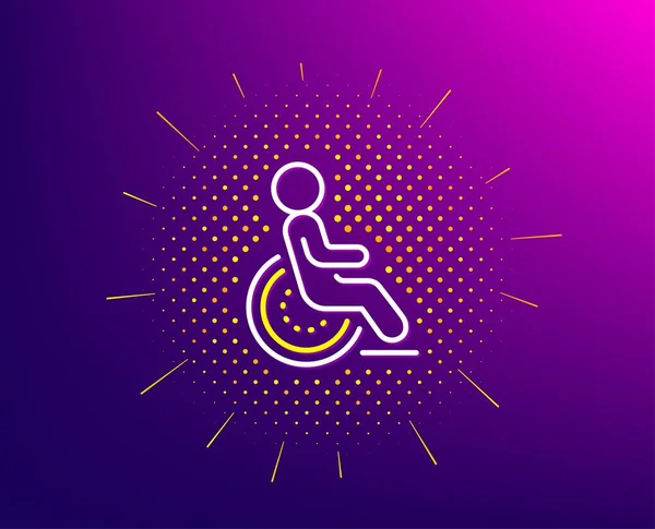 Icono de línea de discapacidad. Señal de persona discapacitada. Servicio de hotel. Vector — Vector de stock