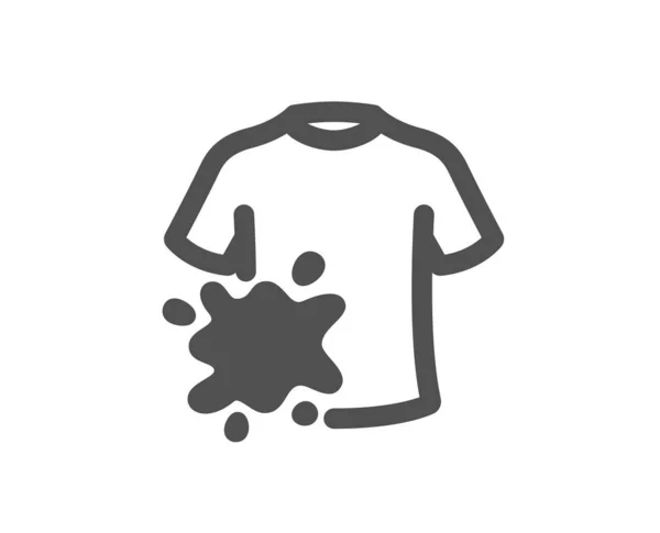 Το εικονίδιο με το βρώμικο μπλουζάκι. Πινακίδα πλυντηρίου. Καθαριστής ρούχων. Διάνυσμα — Διανυσματικό Αρχείο