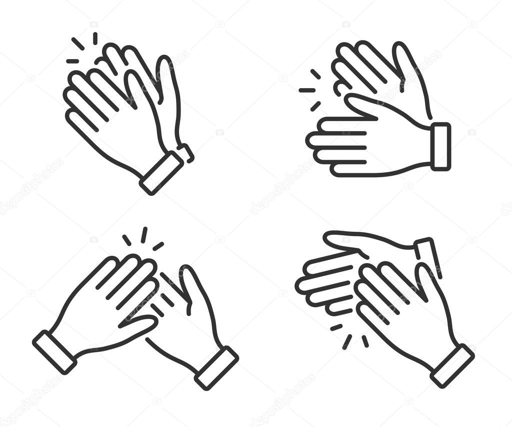 Clapping hands icon. Applause clap. Symbol in outline style. Vector