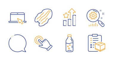 Konuşma balonu, Dokunmatik ekran hareketi ve Taşınabilir bilgisayar simgeleri ayarlayın. Vektör