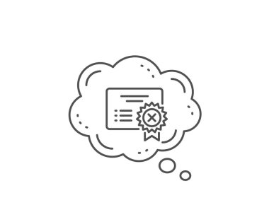 Sertifika satırı simgesini reddet. Belge işaretini reddet. Vektör