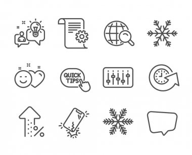 Hızlı ipuçları, Teknik dokümantasyon, Smartphone kırık gibi Teknoloji simgeleri kümesi. Vektör