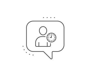 Saat satırı simgesiolan kullanıcı. Profil Avatar işareti. Vektör