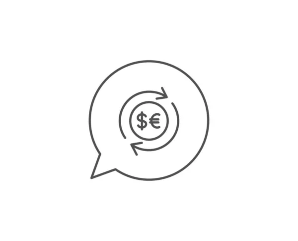 Icono de línea de cambio de dinero. Moneda bancaria. Vector — Archivo Imágenes Vectoriales
