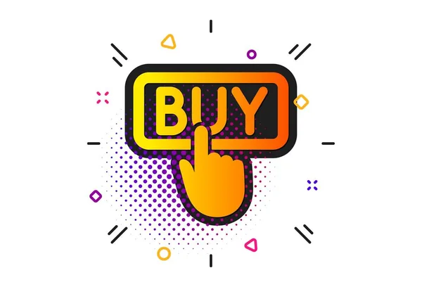 Haga clic para comprar icono. Cartel de compras en línea. Vector — Vector de stock