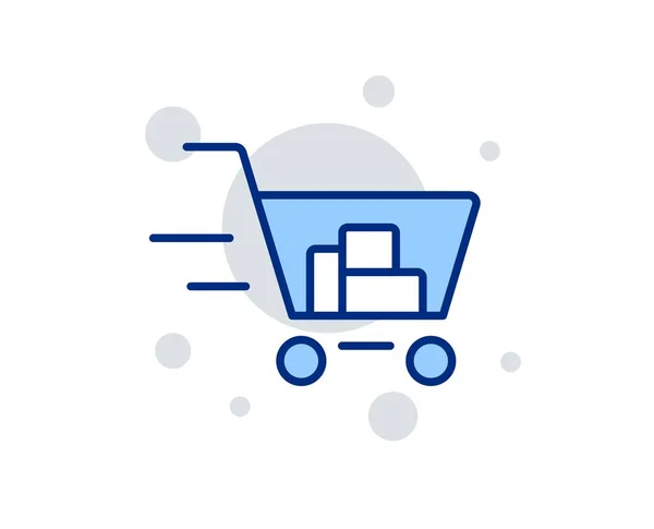 Icono de línea de servicio de entrega. Carrito de compras. Vector — Vector de stock