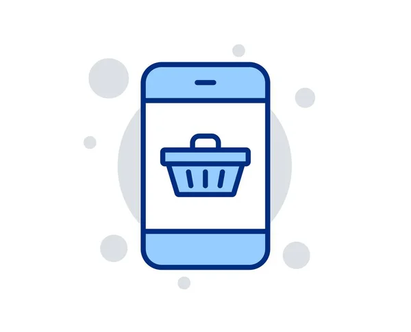 Кнопка Mobile Shopping cart line. Онлайн покупка. Вектор — стоковый вектор