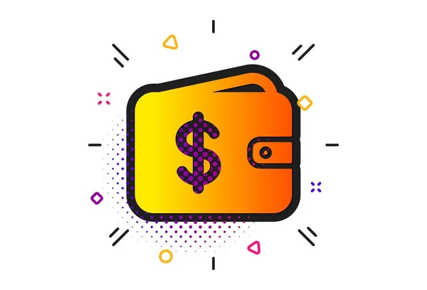 Icono de la cartera de compras. Signo de dólar. Vector — Vector de stock