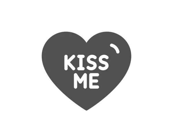 Kiss me icon. Sweet heart sign. Valentine day love. Vector — Stock Vector