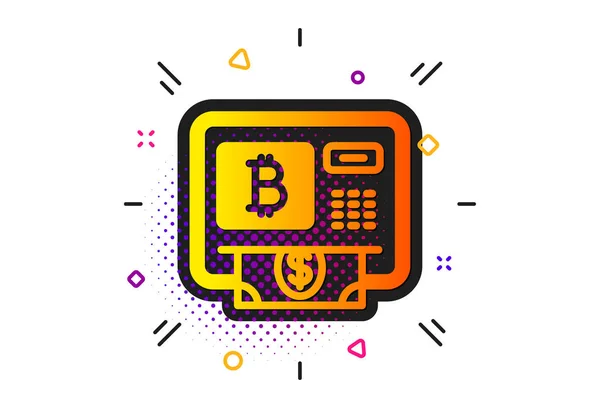 Bitcoin ATM icon. Cryptocurrency cash sign. Vector — Stock Vector