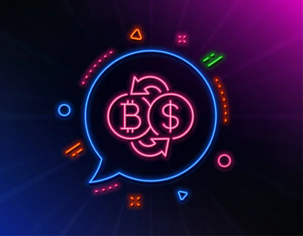 Bitcoin icône de ligne d'échange. Crypto-monnaie signe de pièce. Vecteur — Image vectorielle