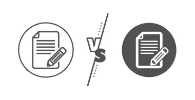 Geri bildirim satırı simgesi. Kalem işareti ile sayfa. Vektör