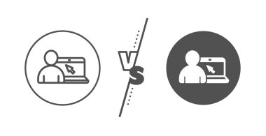 Online Eğitim satır simgesi. Not defteri işareti. Vektör