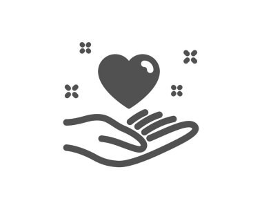 Kalp simgesini basılı tutun. Arkadaşlar burcusever. Dostluk eli. Vektör