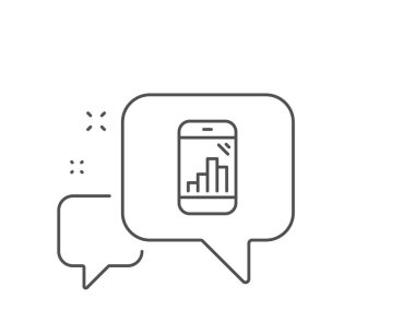 Grafik telefon hattı simgesi. Sütun grafik işareti. Vektör