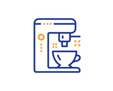 Kahve makinesi çizgi simgesi. Çay makinesi tabelası. Otel hizmeti. Vektör