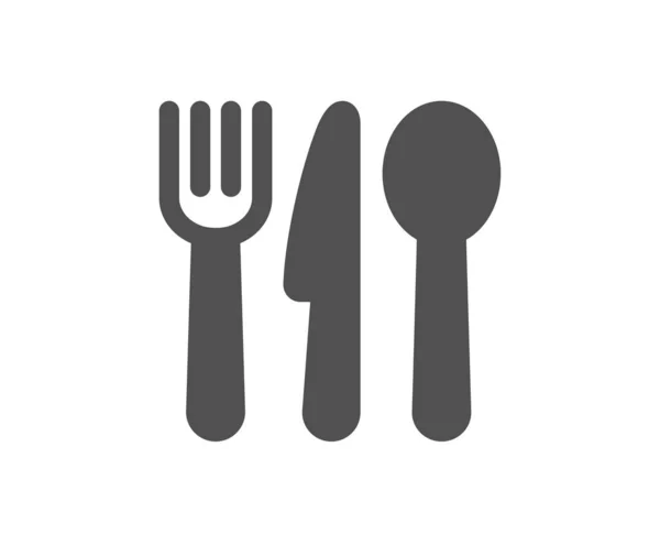 食物图标。餐具标志叉子，刀，勺子向量 — 图库矢量图片