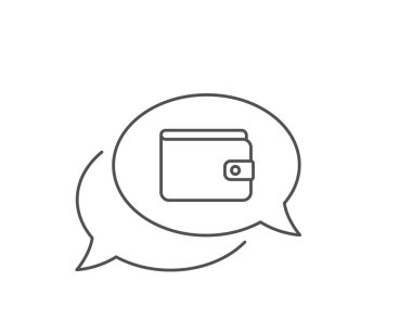 Para Cüzdan satır simgesi. Nakit sembolü. Vektör