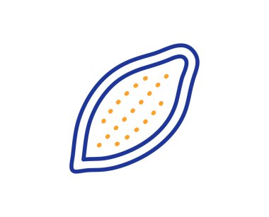 Kakao somun çizgisi simgesi. Lezzetli fındık işareti. Vegan yemek. Vektör