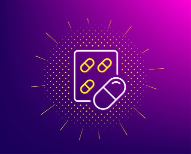 Kapsül hap satır simgesi. Tıbbi ilaç işareti. Eczane ilaçları.