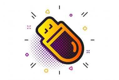 Usb stick simgesi. Bilgisayar bellek bileşeni işareti. Veri depolama. Ve