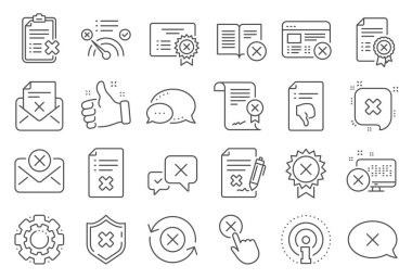 Satır simgelerini reddedin veya iptal edin. Reddetme, İptal ve Di Seti