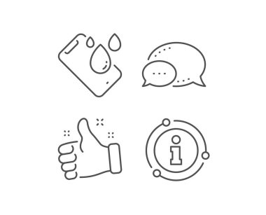 Akıllı telefon su geçirmez çizgi simgesi. Telefon tabelası. Mobil cihaz. Vektör