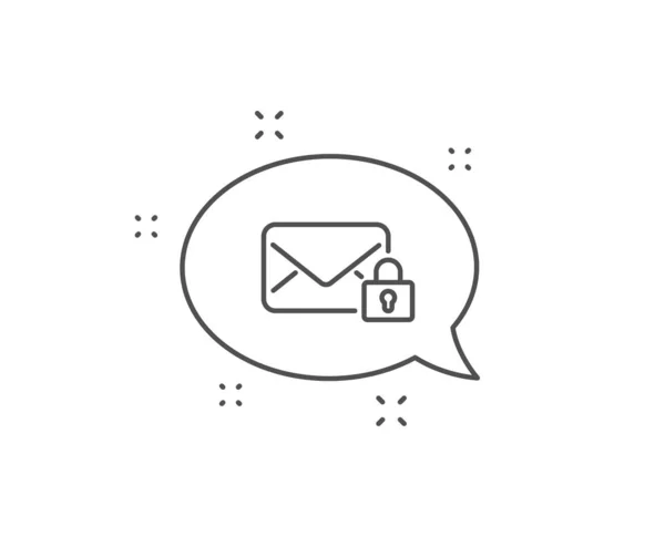 Ikona linii bezpiecznej poczty. Znak korespondencji prywatnej wiadomości. Vect — Wektor stockowy