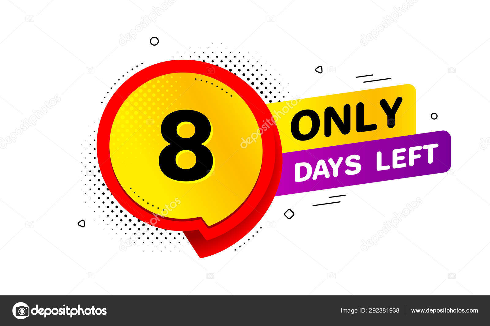 Eight days left days to Vector Stock Vector by
