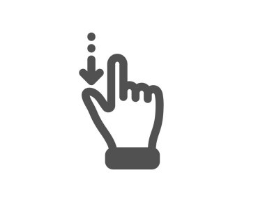 Dokunmatik ekran hareket simgesi. Ok işaretini aşağı kaydırın. Eylemi kaydırın. V