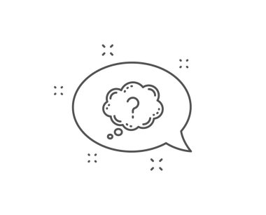 Soru işareti satırı simgesi. Test sohbet kabarcık işareti. Vektör