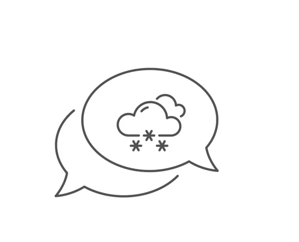 Schnee Wettervorhersage Linie Symbol. Wolken mit Schneeflockenzeichen. clo — Stockvektor