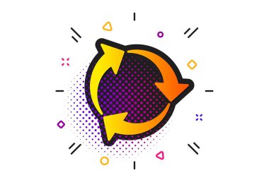 Geri dönüşüm ok simgesi. Geri dönüşüm israfı. Vektör